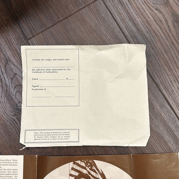 Knowles, "The Gettysburg Address", 1986, Lincoln Man of America Bradex Plate - Picture 8 of 9